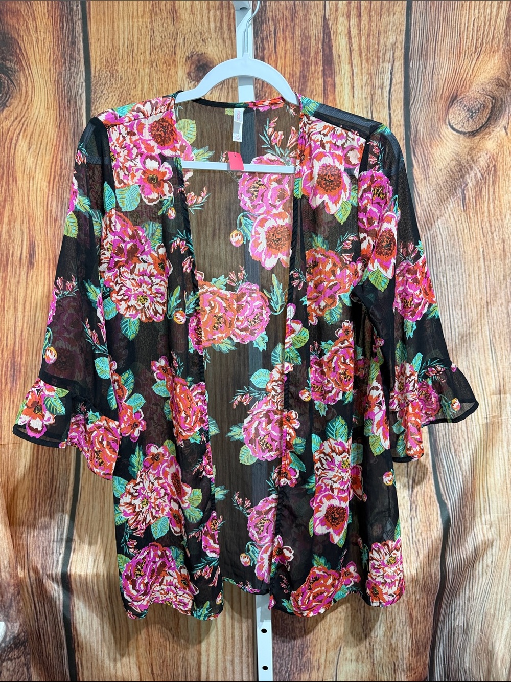 Xhilaration Open Front Chiffon Cardigan Top Size M